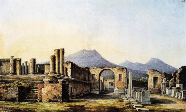 Чернецов Г.Г. Развалины в Помпее. 1842.